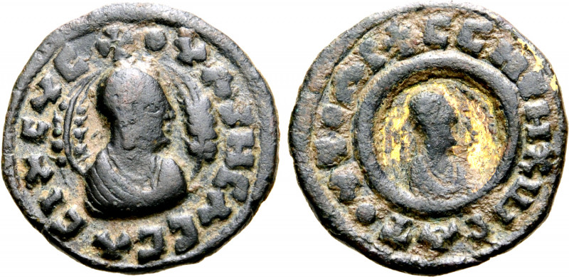 Kingdom of Axum, Ouazebas Gilt Æ Unit. Circa AD 375-410. ⧾ OYΛZHCΛC CΛCIXCYC ("K...