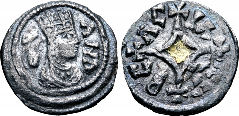 Kingdom of Axum, Ebana Gilt AR Unit. Circa AD 460-480. ЄBΛNΛ ("Ebana"), crowned ...
