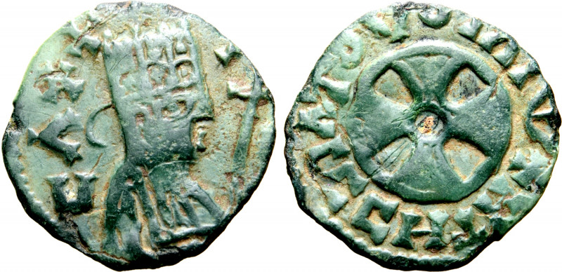 Kingdom of Axum, Anonymous Gilt Æ Unit. Time of Ebana, circa AD 460-480. CΛX ΛCΛ...