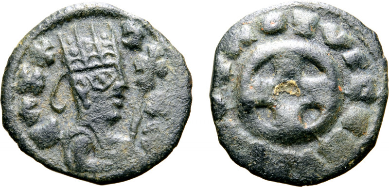 Kingdom of Axum, Anonymous Gilt Æ Unit. Time of Ebana, circa AD 460-480. CΛX ΛCΛ...