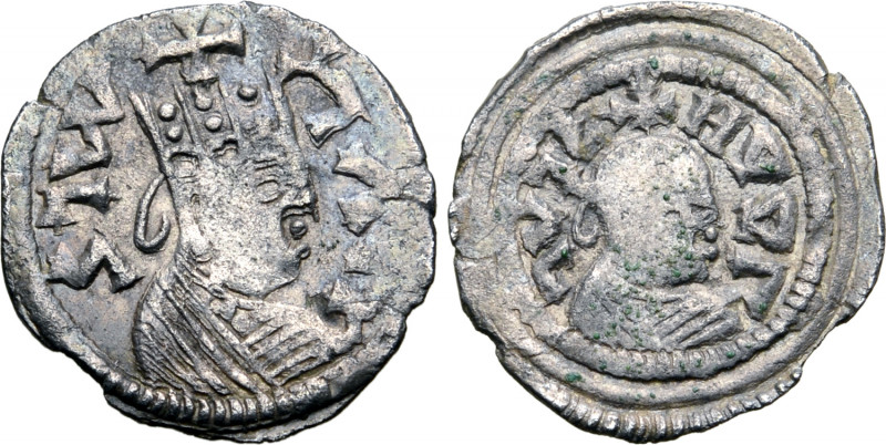 Kingdom of Axum, Kaleb AR Unit. Circa AD 510-540. Crowned and draped bust to rig...