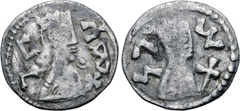 Kingdom of Axum, Gersem AR Unit. Circa AD 580. Crowned and draped bust to right,...