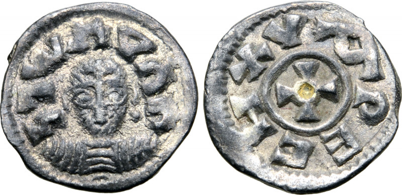 Kingdom of Axum, Joel Gilt AR Unit. Circa AD 590-610. Crowned and draped bust fa...