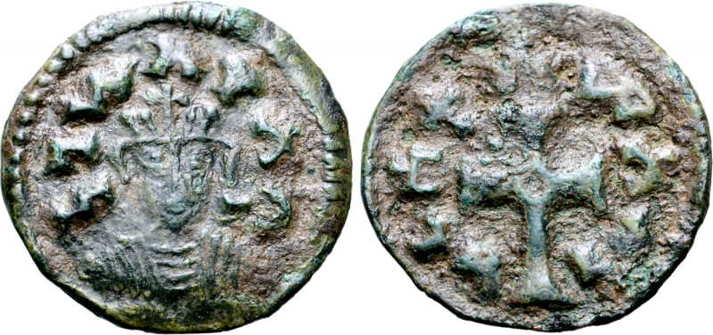 Kingdom of Axum, Joel Æ Unit. Circa AD 590-610. Crowned and draped bust facing, ...