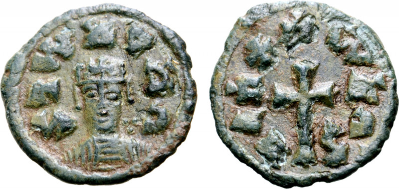 Kingdom of Axum, Joel Æ Unit. Circa AD 590-610. Crowned and draped bust facing, ...