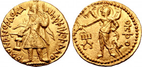 Kushan Empire, Kanishka I AV Dinar.