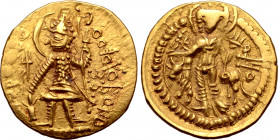 Kushano-Sasanians, time of Ardaxšīr (Ardashir) - Pērōz (Fīrūz) I AV Quarter Dinar.