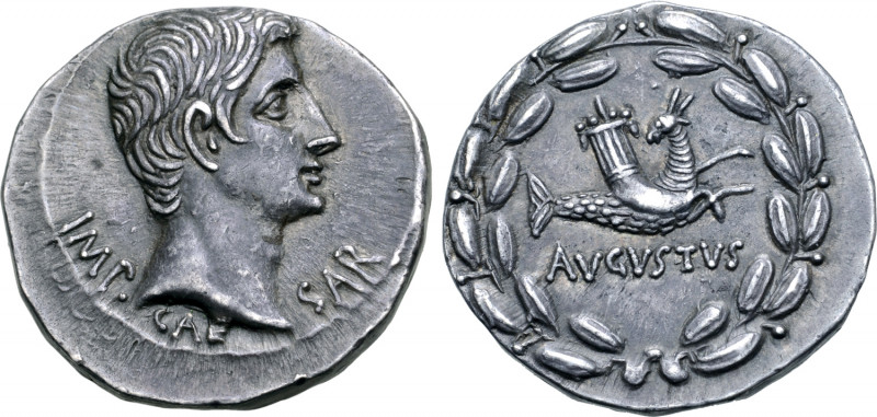 Augustus AR Cistophorus of Ephesus, Ionia. Circa 25 BC. IMP•CAESAR, bare head to...