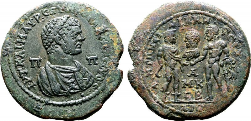 Caracalla Æ 35mm of Tarsus, Cilicia. AD 215-217. ΑΥΤ•ΚΑI•Μ•ΑΥΡ•CЄΥΗΡΟC•ΑΝΤΩΝЄΙΝΟ...
