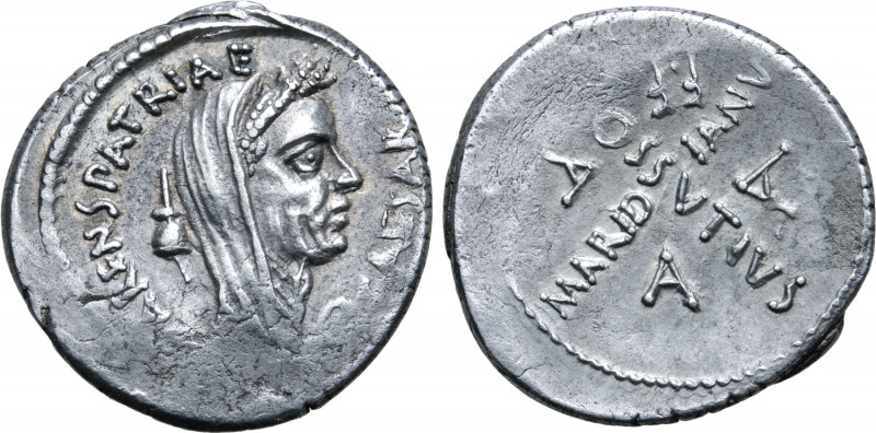 Julius Caesar AR Denarius. Rome, April 44 BC. C. Cossutius Maridianus, moneyer. ...