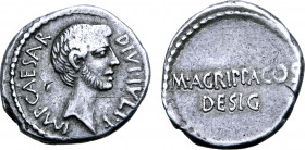 Octavian and Agrippa AR Denarius.