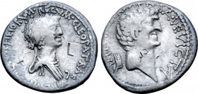 Cleopatra and Marc Antony AR Denarius.