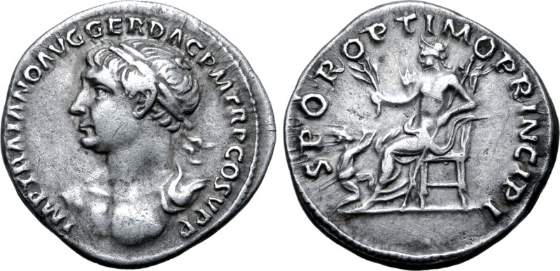 Trajan AR Denarius. Rome, AD 106-107. IMP TRAIANO AVG GER DAC P M TR P COS V P P...