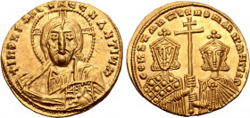 Constantine VII Porphyrogenitus, with Romanus II, AV Solidus.