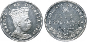 Eritrea, Italian Colonial. Umberto I AR 1 Lira.