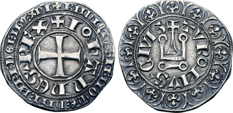 France, Kingdom. Jean II 'le Bon' (the Good) AR Gros Tournois. Struck for the La...