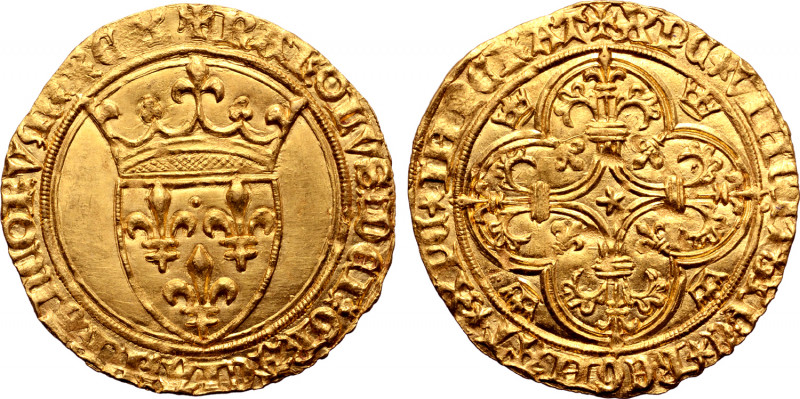 France, Kingdom. Charles VII 'le Victorieux' (the Victorious) AV Écu d'or à la c...