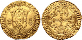 France, Kingdom. Charles VII 'le Victorieux' (the Victorious) AV Écu d'or à la couronne.
