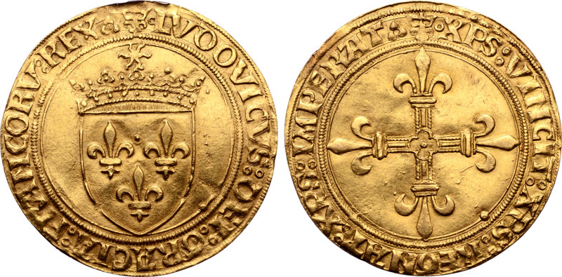 France, Kingdom. Louis XII AV Écu d'or. Lyon mint, struck from 25 April 1498. ⚬ ...