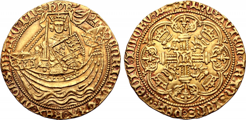 Great Britain, Plantagenet. Henry V AV Noble. London mint, 1413-1422. Class G. Һ...