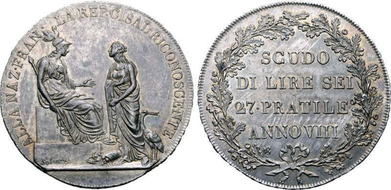 Italian States, Repubblica Cisalpina (Cisalpine Republic) AR Scudo da 6 Lire. Ce...
