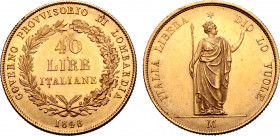 Italian States, Milano (Milan, Provisional Government) AV 40 Lire.