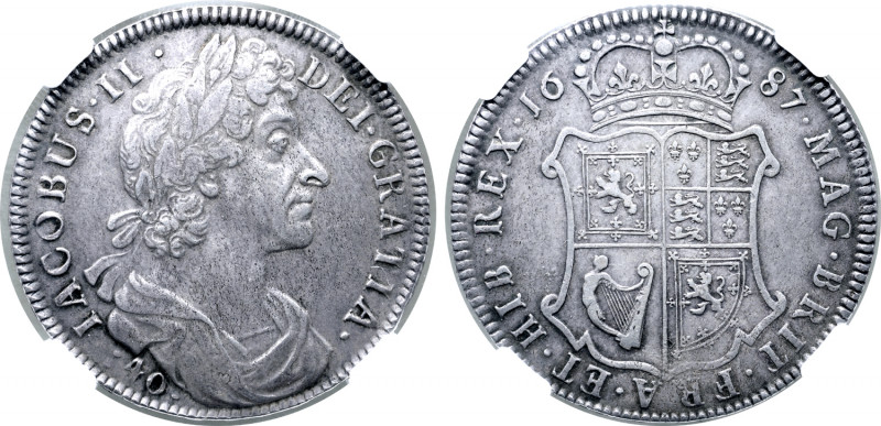 Scotland, Kingdom. James VII AR 40 Shillings. Edinburgh mint, 1687. IACOBVS · II...