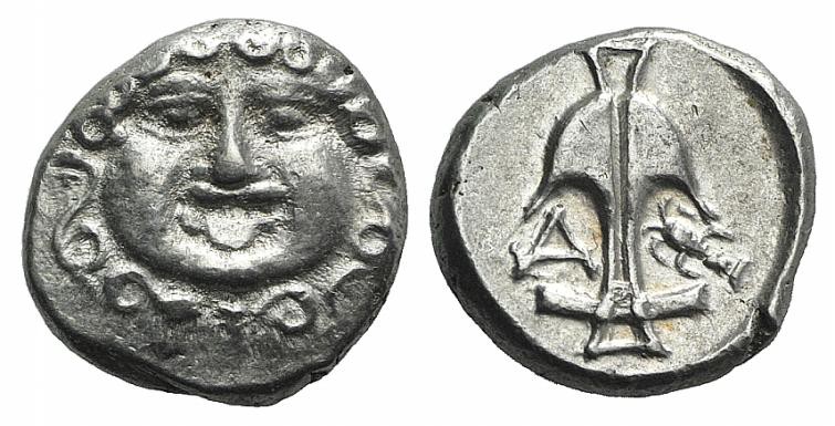 Thrace, Apollonia Pontika, late 5th-4th centuries BC. AR Drachm (12mm, 2.86g, 2h...