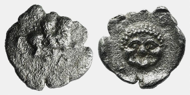 Akarnania, Leukas, c. 380-320 BC. AR Trihemiobol (9mm, 0.47g, 12h). Pegasos flyi...
