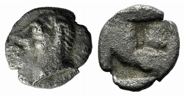 Asia Minor, Uncertain, 5th century BC. AR Tetartemorion (5mm, 0.20g). Horse’s he...