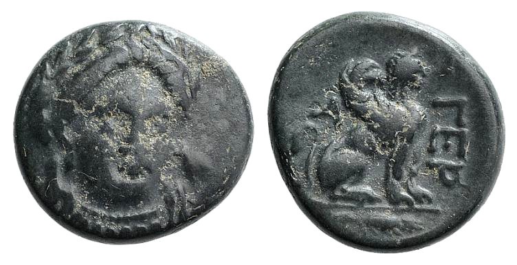 Troas, Gergis, c. 400-241 BC. Æ (15mm, 4.34g, 11h). Three-quarter facing head of...