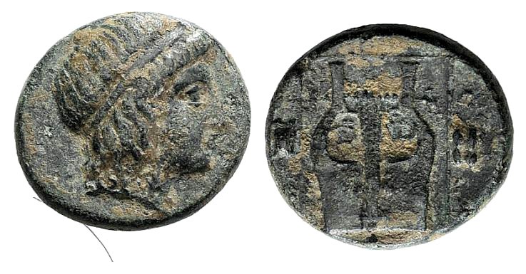 Ionia, Kolophon, c. 400-375 BC. Æ Chalkous (11mm, 1.55g, 1h). Head of Apollo r.,...