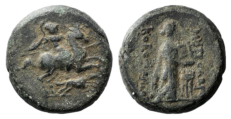 Ionia, Kolophon, c. 285-190 BC. Æ (19mm, 6.87g, 12h). Metrodoros, magistrate. Ap...