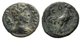 Pisidia, Antioch. Pseudo-autonomous issue, 2rd century AD. Æ (12mm, 1.25g, 6h). Bareheaded and draped bust of Hermes r., with caduceus over shoulder. ...