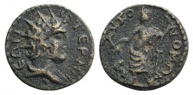 Pisidia, Termessus Major. Pseudo-autonomous issue, 3rd century AD. Æ (19mm, 3.61g, 12h). Radiate and draped bust of Helios r. R/ Dionysos standing l.,...