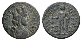 Cilicia, Flaviopolis, 3rd century AD. Æ (22mm, 5.26g, 6h). Turreted and draped bust of Tyche r. R/ Hermes standing l., holding purse and caduceus. SNG...