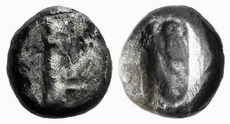 Achaemenid Kings of Persia, c. 520-505 BC. AR Siglos (13mm, 4.51g). Half-length figure of Persian king or hero r., holding bow and arrows. R/ Incuse p...