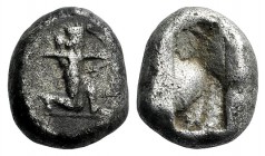 Achaemenid Kings of Persia, c. 505-485 BC. AR Siglos (15mm, 5.20). Persian king or hero in kneeling-running stance r., holding quiver and bow. R/ Incu...