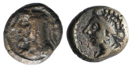 Kings of Elymais, Orodes IV (c. AD 150-200). Æ Drachm (12mm, 2.56g, 1h). Diademed bust l. R/ Female head l. Van’t Haaff Type 17.1. VF