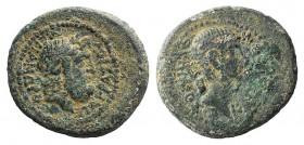 Vedius Pollio (Legate of Asia, c. 29/8-27 BC). Lydia, Tralles. Æ (21mm, 5.36g, 12h). Menandros, son of Parrhasios, magistrate. Bare head of Vedius Pol...