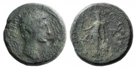 Augustus (27 BC-AD 14). Koinon of Thessaly. Æ Diassarion (21mm, 11.49g, 6h). Sosandros, son of Sosandros, strategos. Bare head r. R/ Athena Itonia sta...
