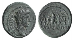 Gaius (Caesar, grandson of Augustus). Phrygia, Laodicea ad Lycum. Æ (13.5mm, 2.46g, 12h). Anto. Polemon Philopatris, magistrate, c. 5 BC. Bare head r....