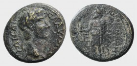 Claudius (41-54). Phrygia, Aezanis. Æ (20.5mm, 5.43g, 12h). Protomachos Socrates, magistrate. Laureate head r. R/ Zeus standing l., holding eagle and ...