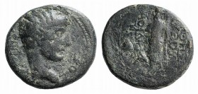 Claudius ? (41-54). Phrygia, Laodicea ad Lycum. Æ (20mm, 5.13g, 12h). Pythes, son of Pythes, magistrate. Bare head r. R/ Zeus Laodiceus standing l., h...