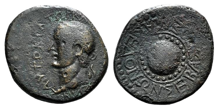 Vespasian (69-79). Koinon of Macedon. Æ (26mm, 7.67g). Laureate head l. R/ Maced...