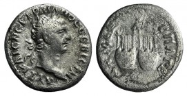 Trajan (98-117). Lycia. AR Drachm (17mm, 2.65g, 6h). AD 98-9. Laureate head r. R/ Two lyres; above, owl. RPC III 2676; SNG Copenhagen 45; SNG von Aulo...