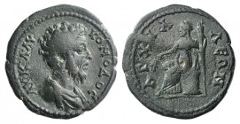 Commodus (177-192). Thrace, Anchialus. Æ (26mm, 10.06g, 6h). Bare-headed and draped bust r. R/ Demeter seated l. on modius, holding grain ears and lon...