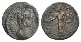 Julia Domna (Augusta, 193-217). Laconia, Gythium. Æ (21mm, 3.58g, 3h). Draped bust r. R/ Apollo standing facing, head l., holding branch and lyre. Ver...
