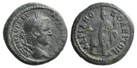Caracalla (198-217). Thrace, Hadrianopolis. Æ (23mm, 8.41g, 12h). Laureate head r. R/ Homonoia standing l., holding cornucopia and sacrificing with pa...