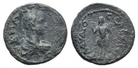 Caracalla or Elagabalus(?). Pisidia, Seleuceia. Æ (21mm, 5.40g, 6h). AY K M A[…], Laureate, draped and cuirassed bust r. R/ KΛAYΔIOCEΛE[…], Pan standi...